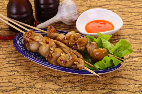 Chicken skin skewer