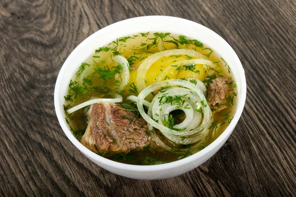 Кавказский мясной суп - Хашлама — стоковое фото