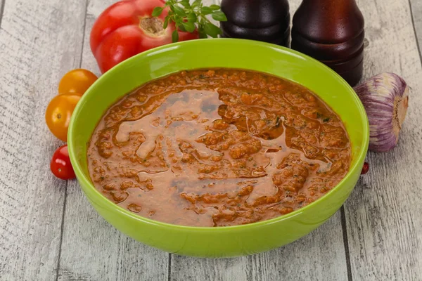 Berömd spansk gazpacho-tomatsoppa — Stockfoto