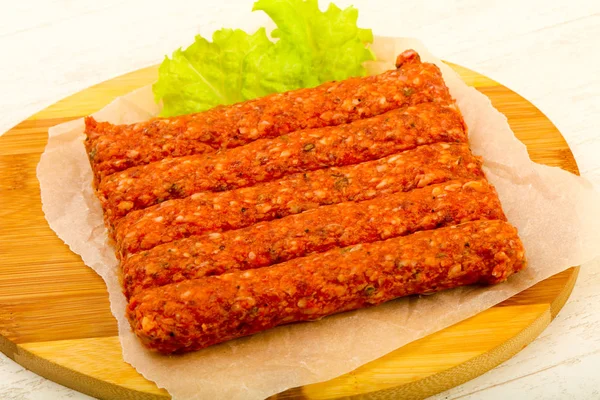 Raw beef sausages — Stock Photo, Image