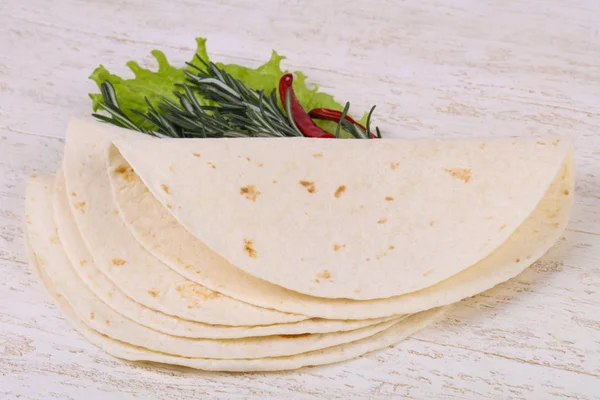 Leere hausgemachte Tortilla — Stockfoto