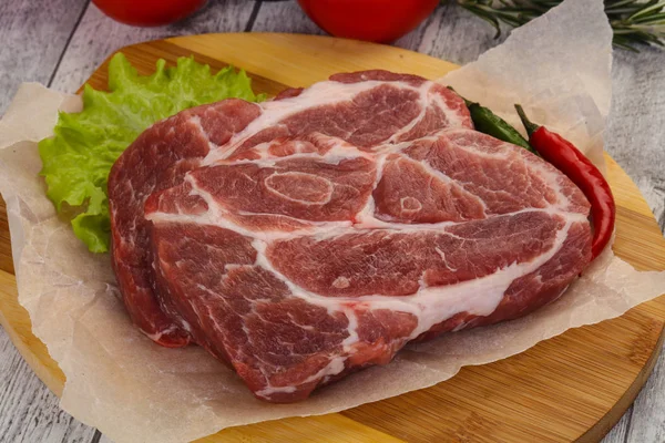 Filete de cuello de cerdo crudo — Foto de Stock