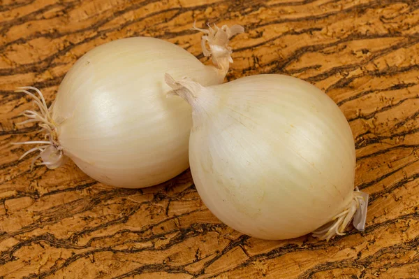 White onion on the wooden