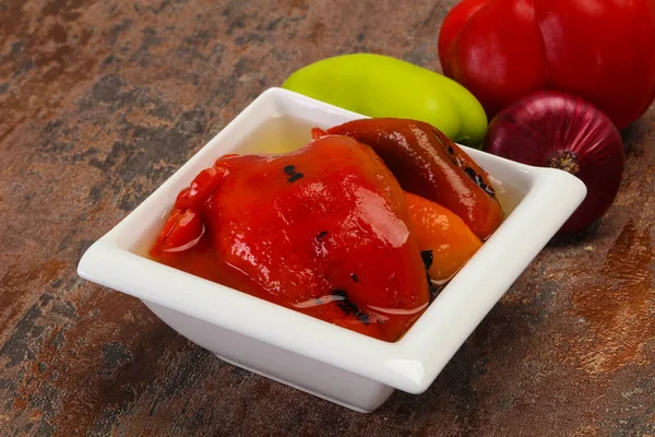 Pimiento rojo al horno marinado — Foto de Stock