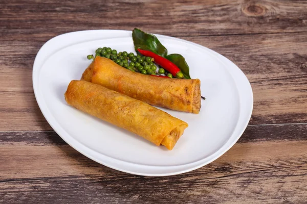 Deep fried spring roll with prawn — Stock Photo, Image