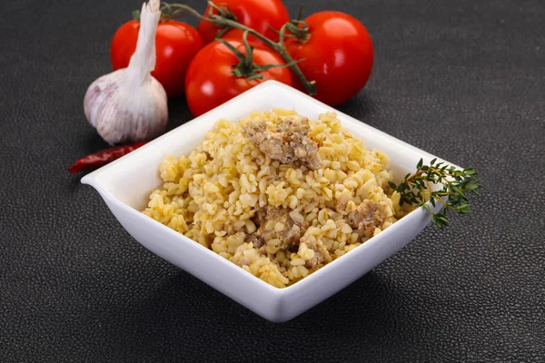 Bulgur with meat — Stock Photo, Image