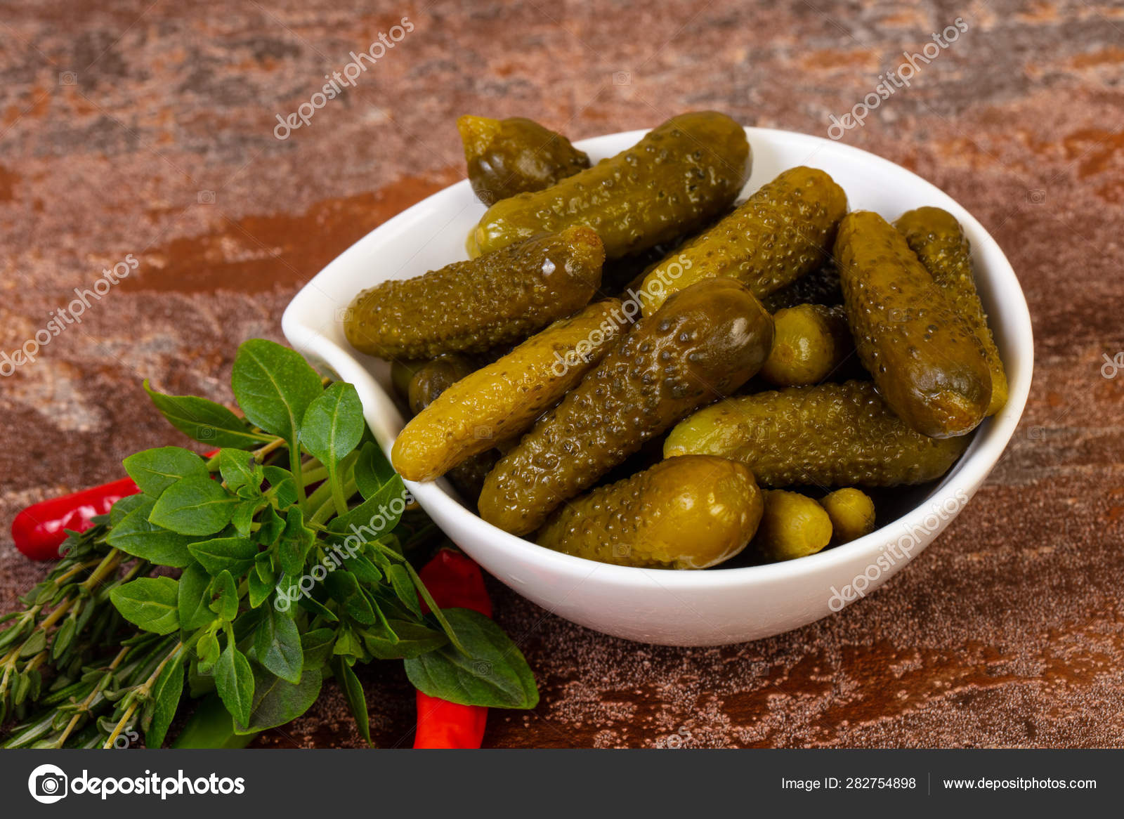 Pickled small cucumbers — Stock Photo © AndreySt 282754898
