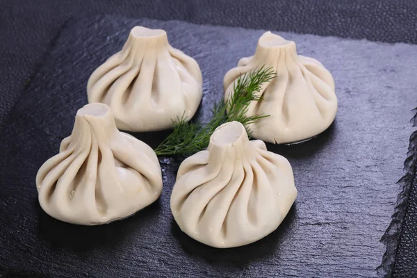 Caucasian traditional Khinkali — Stock Photo, Image