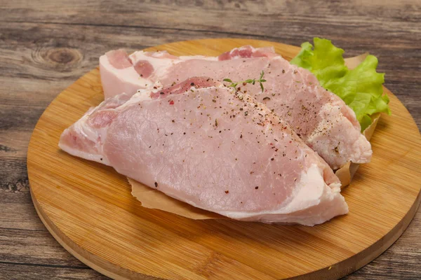 Raw pork meat steak for grill — Stock Photo, Image