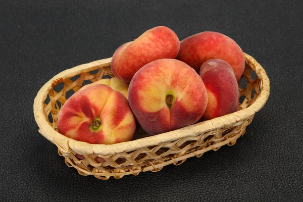 Sweet ripe tasty flat peach — Stock Photo, Image