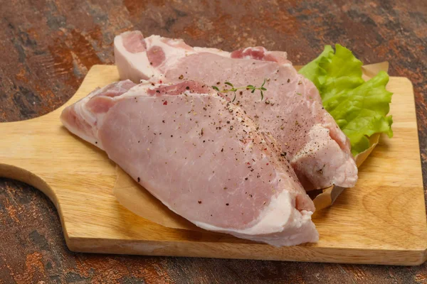 Raw pork meat steak for grill — Stock Photo, Image