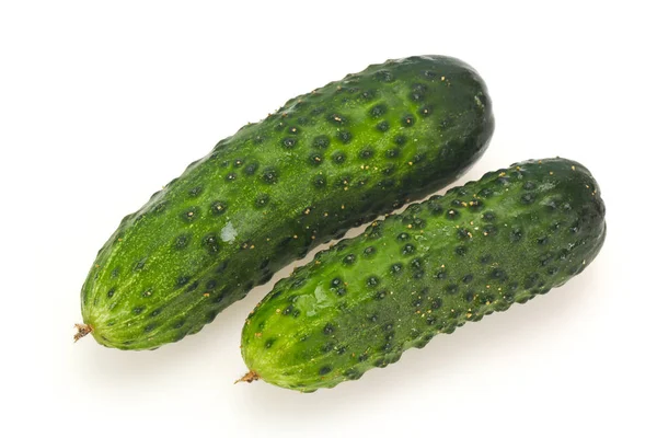 Ripe fresh green two cucumbers — Stock Photo, Image