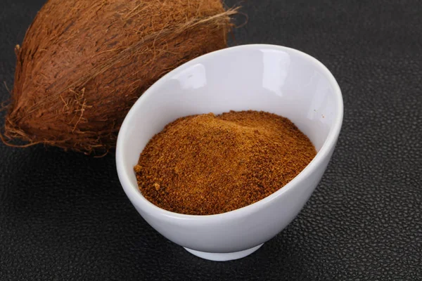 Kase Hindistan cevizi kahverengi şeker — Stok fotoğraf