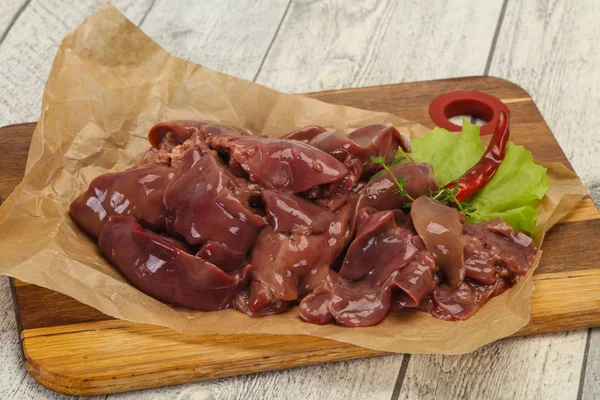 Raw chicken liver ready for cooking — Stock Photo, Image