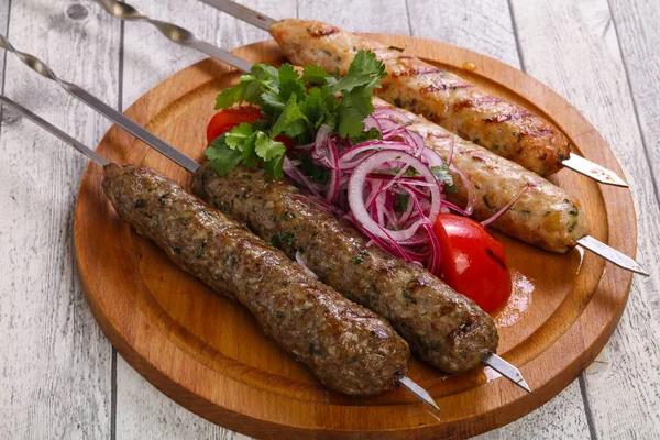 Kebab di manzo e pollo — Foto Stock