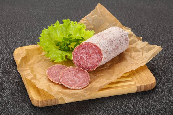 Italian dry Saliami pork sausage — Stock Photo, Image