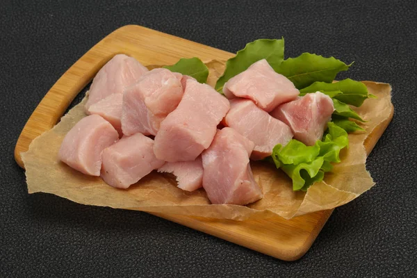 Raw fresh pork meat cube — Stock Photo, Image