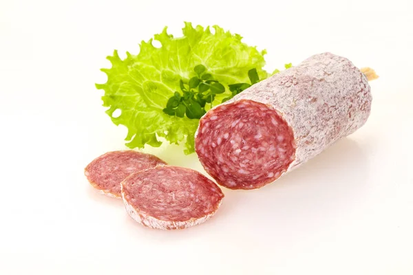 Italienische trockene saliami schweinwurst — Stockfoto