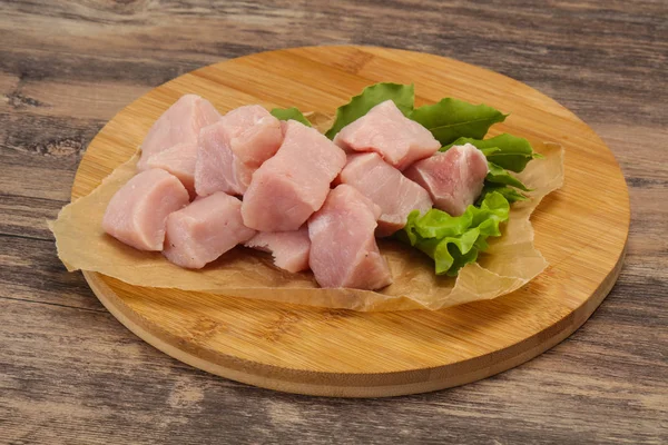 Raw fresh pork meat cube