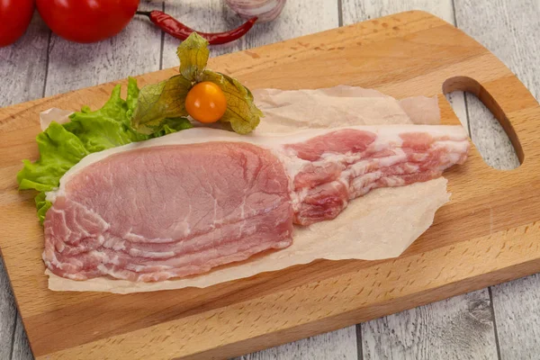 Pancetta di maiale cruda — Foto Stock