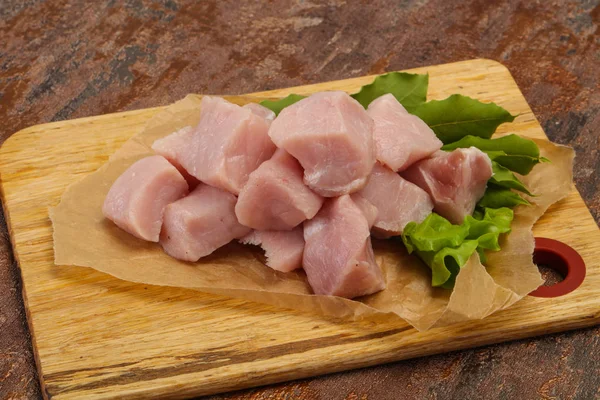 Raw fresh pork meat cube