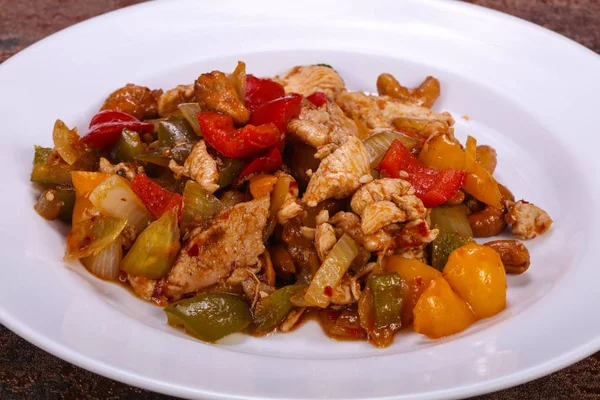 Roasted pork with vegetables Stock Picture