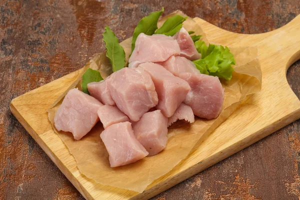 Raw fresh pork meat cube