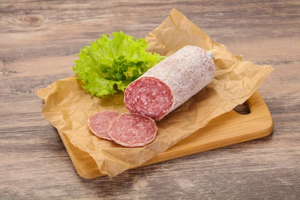 Italian dry Saliami pork sausage — Stock Photo, Image