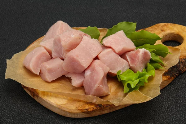 Raw fresh pork meat cube