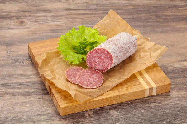 Italian dry Saliami pork sausage — Stock Photo, Image