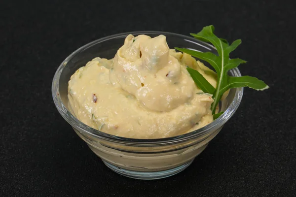 Przekąska Hummus z oliwą z oliwek — Zdjęcie stockowe