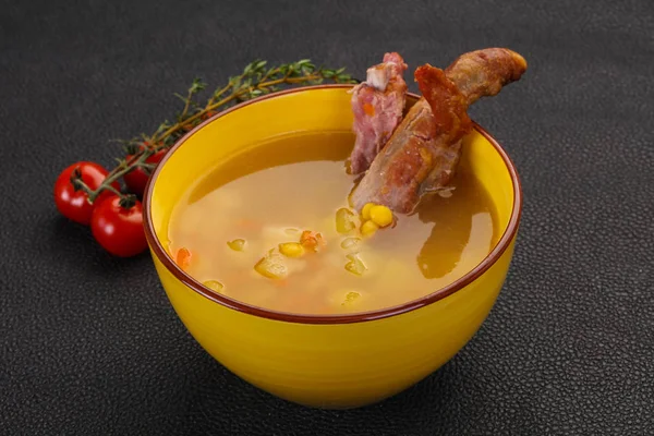Peas polévka s žebry — Stock fotografie
