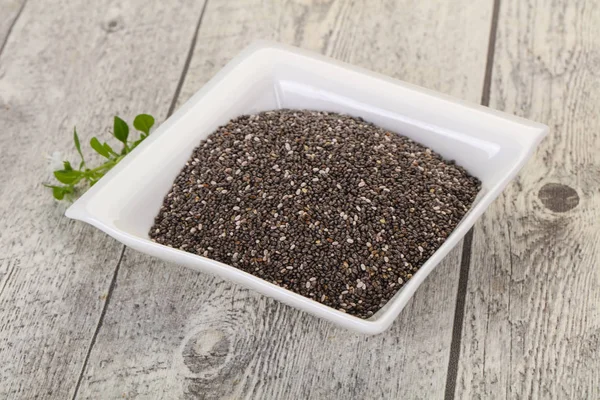 Dietary Chia seeds in the bowl — Stock Photo, Image