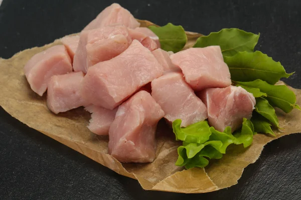 Cubo di carne suina fresca cruda — Foto Stock