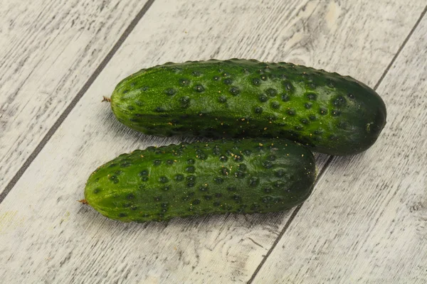 Ripe fresh green two cucumbers — Stock Photo, Image