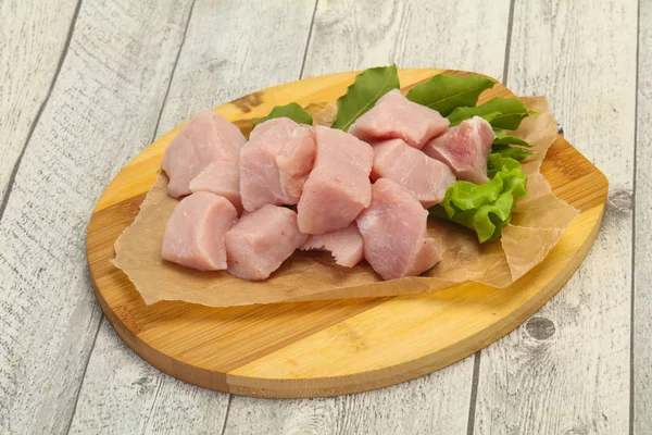 Raw fresh pork meat cube