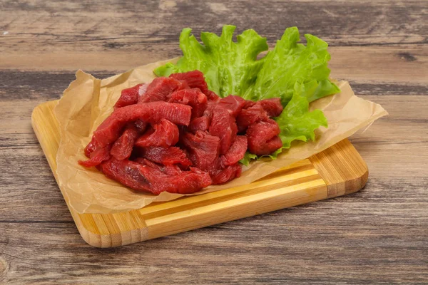 Raw beef meat sliced for cooking — Stock Photo, Image