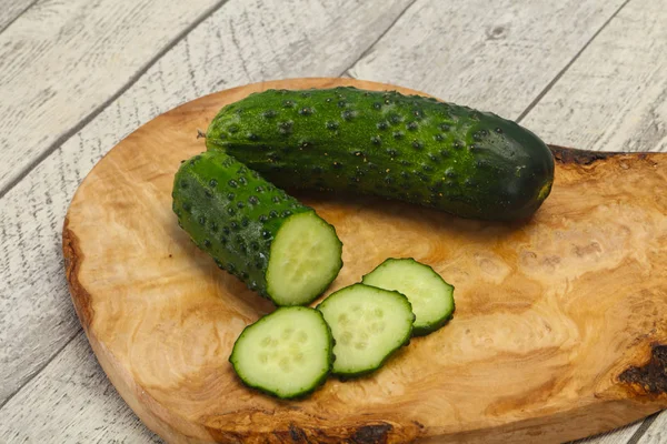 Ripe fresh green two cucumbers — Stock Photo, Image