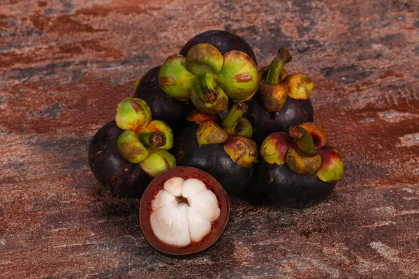 Fruta exótica deliciosa doce - Mangostão — Fotografia de Stock