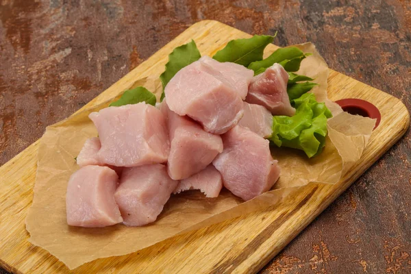 Raw fresh pork meat cube