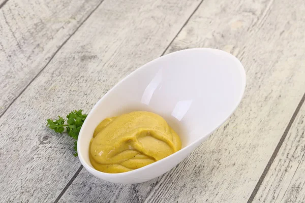 Mustard sauce in the bowl — Stock Photo, Image