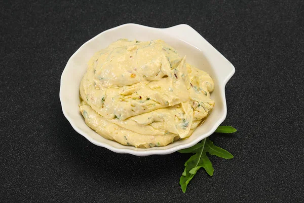 Przekąska Hummus z oliwą z oliwek — Zdjęcie stockowe