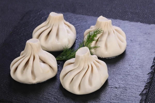 Caucasian traditional Khinkali — Stock Photo, Image