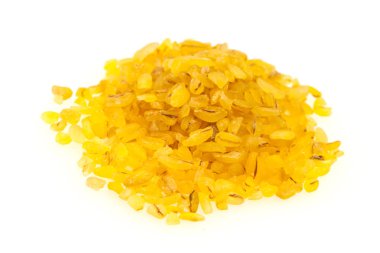 Yemek pişirmek için çiğ kuru bulghur yığını