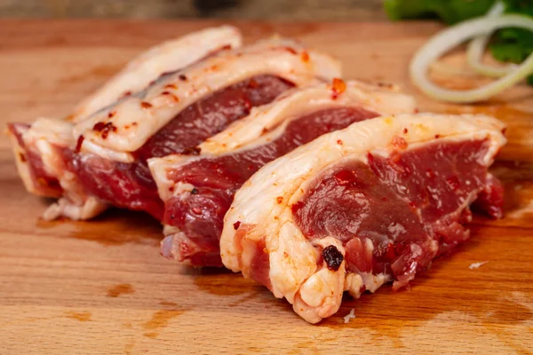 Raw lamb meat