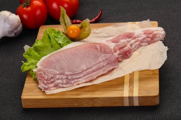 Pancetta di maiale cruda — Foto Stock