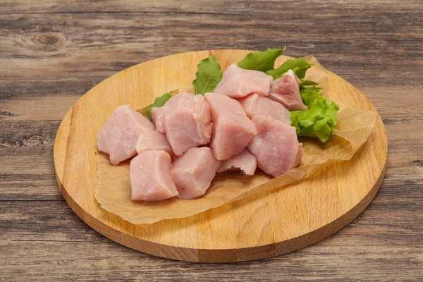 Raw fresh pork meat cube