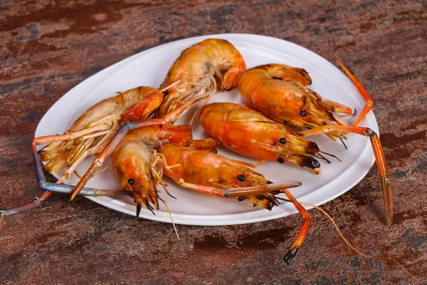 Grilled water prawn in the plate