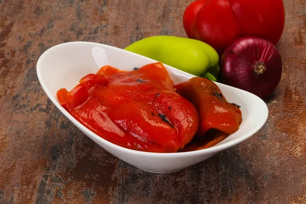 Marinated baked red bell pepper — Stock Photo, Image