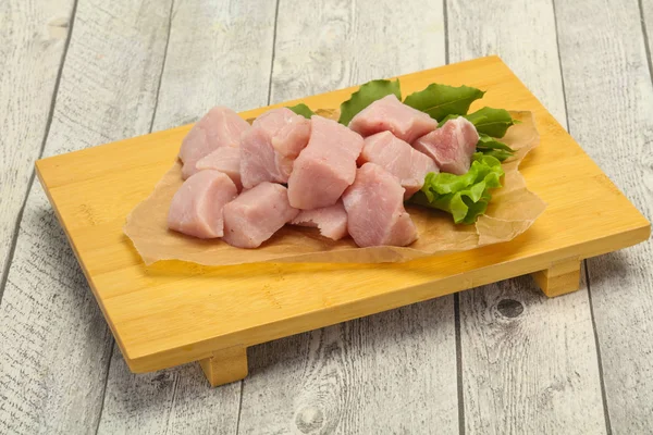 Raw fresh pork meat cube